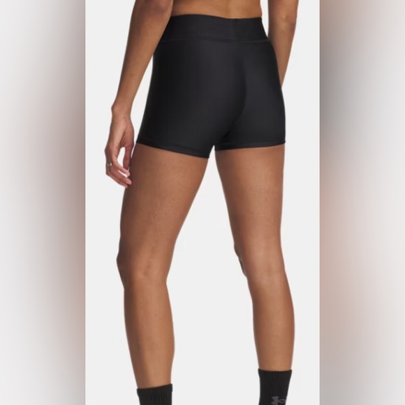 UNDER ARMOR UA TEAL 3” SHORTY TRAINING BIKE SHORTS BLACK S NEW - Picture 2 of 2